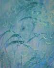 USA, Washington State, Seabeck. Composite of water drops and grass. Abstract Art Print